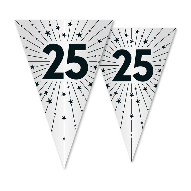 Sznur flagowy 25 PET Srebrny 20x30cm Dwustronny