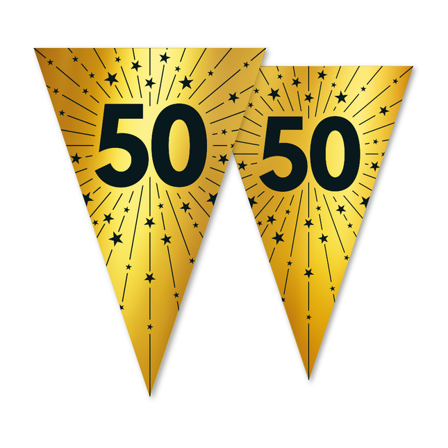 Flagline 50 PET dwustronna 20x30cm złota 10m