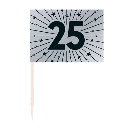 50 znaczników do flag - srebrne "25