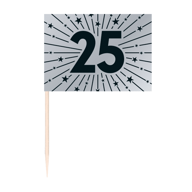 50 znaczników do flag - srebrne "25