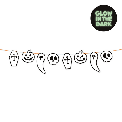 Papierowa girlanda 2m świecąca w ciemności na Halloween Boo