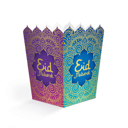 Tacki na przekąski Eid Mubarak fioletowo-niebieskie 8 szt