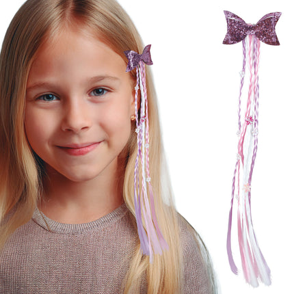 Różowe warkocze do przedłużania włosów 30 cm