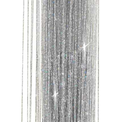 Srebrny brokat do przedłużania włosów 50cm 3szt