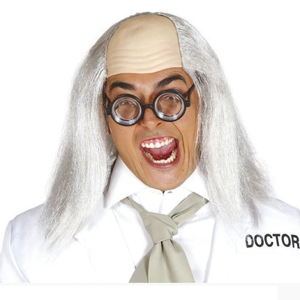 Halloweenowa peruka półłysa szara