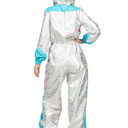 Luksusowy srebrny kombinezon narciarski