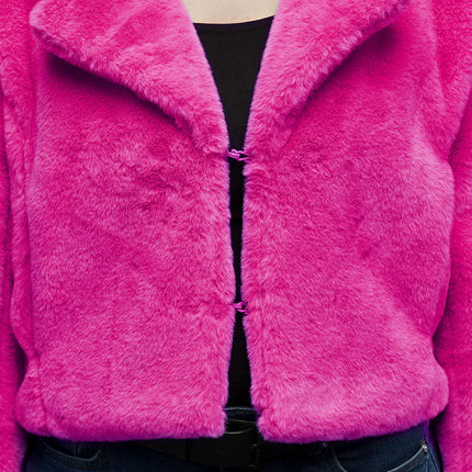 Kurtka Fluffy w kolorze rave różowym (M/L)