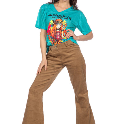 T-shirt hippie niebieski (V)