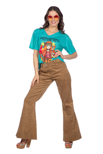 T-shirt hippie niebieski (V)