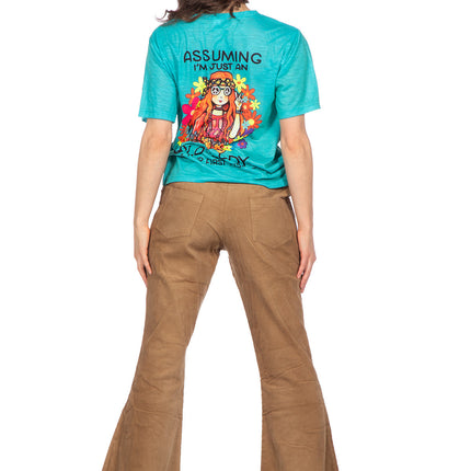 T-shirt hippie niebieski (V)