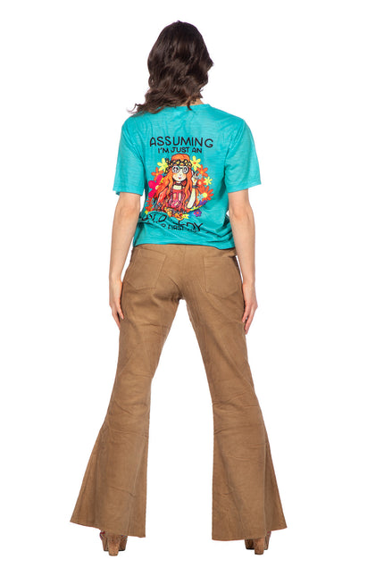 T-shirt hippie niebieski (V)