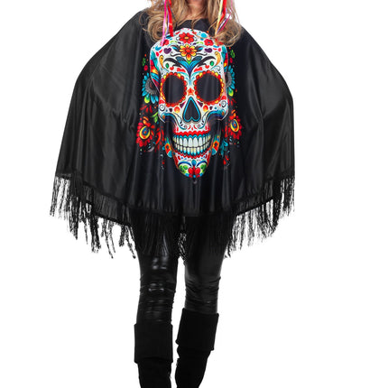 Dia De Los Muertos Poncho Ladies