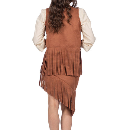 Kostium kowbojki brązowy damski 2-częściowy