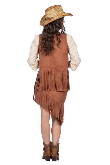 Kostium kowbojki brązowy damski 2-częściowy