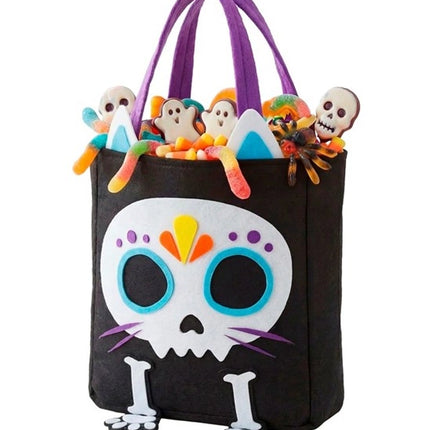 TORBA „TRICK OR TREAT” Z MOTYWEM KOTU-SZKELETU
