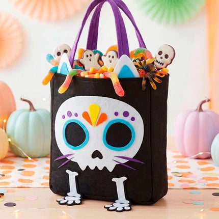TORBA „TRICK OR TREAT” Z MOTYWEM KOTU-SZKELETU
