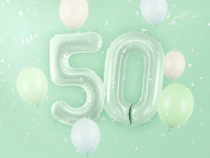 5 Jaar Cijfer Ballon Mintgroen Leeg 72cm van Partydeco koop je bij Partywinkel