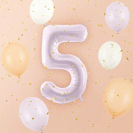 5 Jaar Cijfer Ballon Paars Leeg 72cm van Partydeco koop je bij Partywinkel