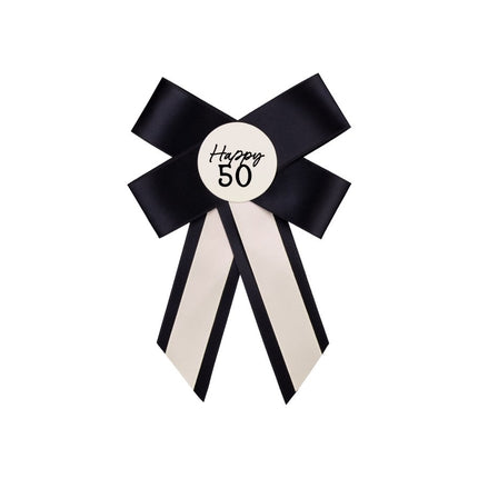 50 Jaar Button Strik 17cm van Partydeco koop je bij Partywinkel