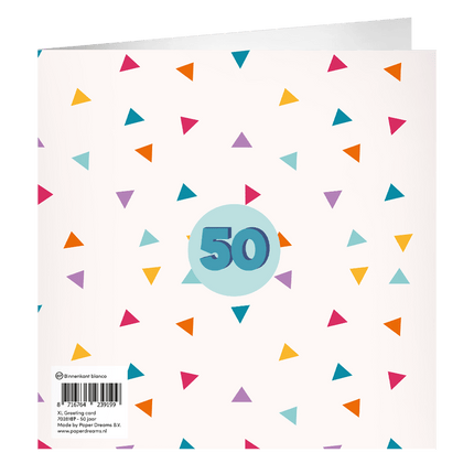 50 Jaar Wenskaart 23cm - Partywinkel - 8716764239199