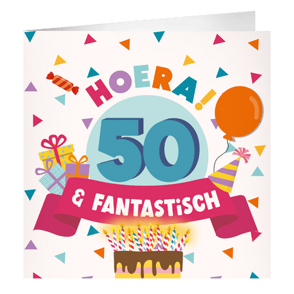 50 Jaar Wenskaart 23cm - Partywinkel - 8716764239199