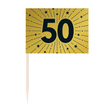 50 prikkers - '50' goud van WeFiesta koop je bij Partywinkel