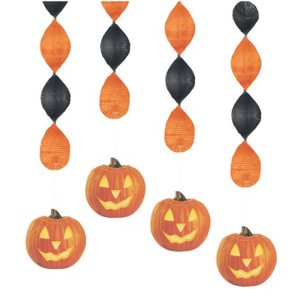 4 PUMPKIN GLOW 18" WISZĄCA OZDÓBA ŚWIĄTECZNA
