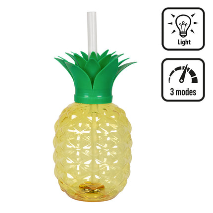 Kubek LED Ananas ze słomką