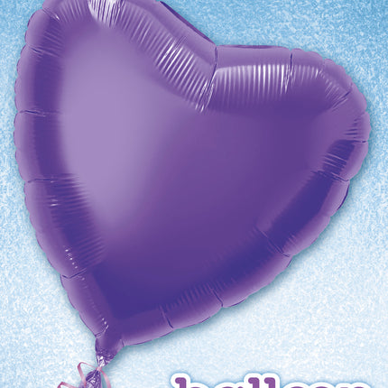 Balon helowy serce fioletowy pusty 45 cm
