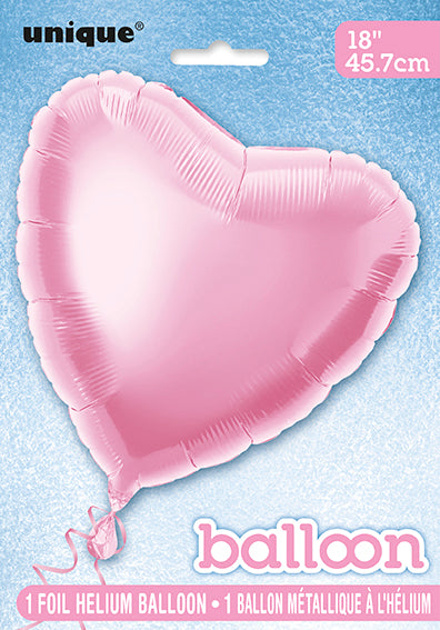 Balon foliowy w kształcie serca 18", w opakowaniu - pastelowy róż