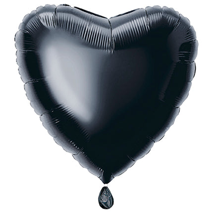 Balon foliowy w kształcie serca 18", pakowany - czarny