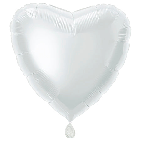 Balon foliowy w kształcie serca 18", pakowany - biały