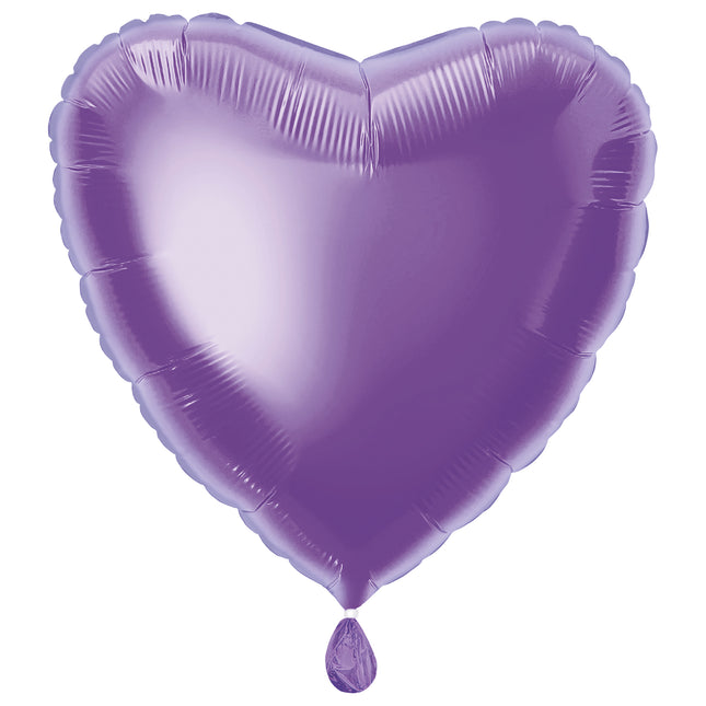 Balon helowy serce liliowy pusty 45 cm