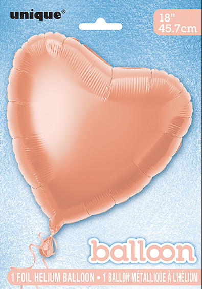 Balon foliowy różowe złote serce 18", w opakowaniu