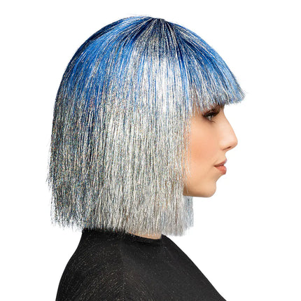 Blauwe Pruik Tinsel