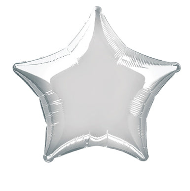 Balon helowy gwiazda srebrny pusty 50 cm