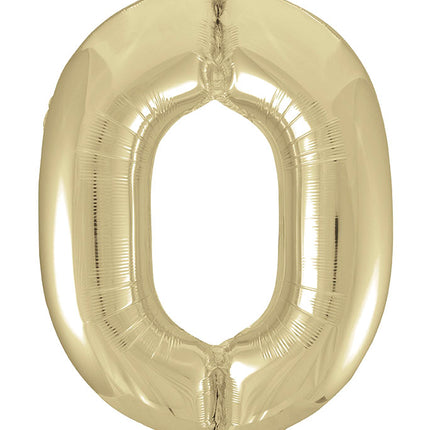 Balon z figurką 0 lat złoty błyszczący pusty 86 cm