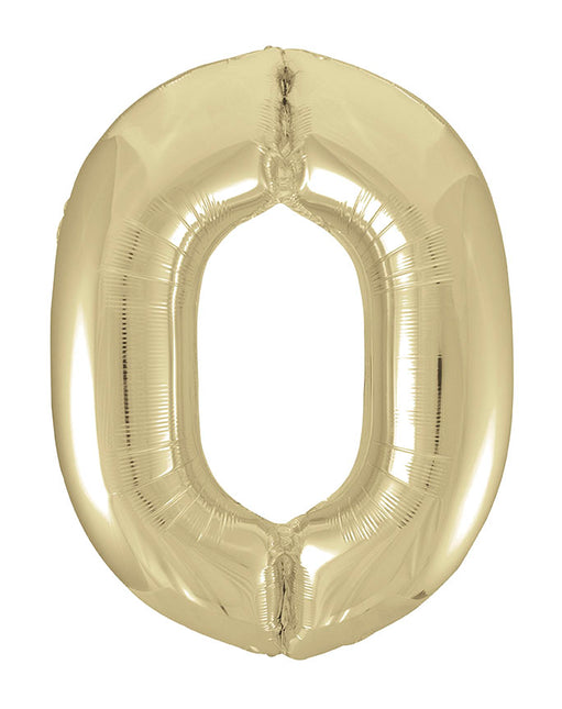 Balon z figurką 0 lat złoty błyszczący pusty 86 cm