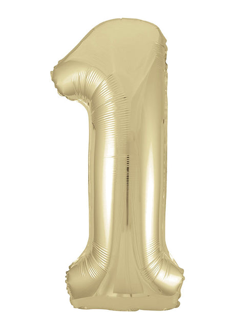Balon z figurką na 1 rok złoty błyszczący pusty 86 cm