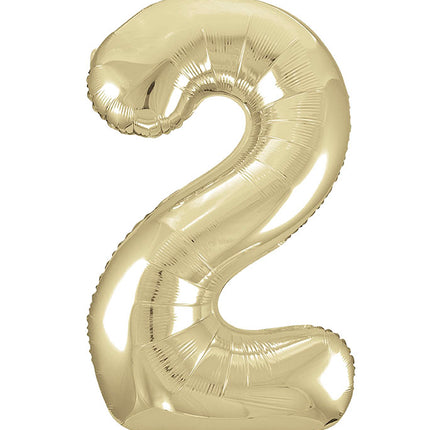 Balon z figurką na 2 lata złoty błyszczący pusty 86 cm