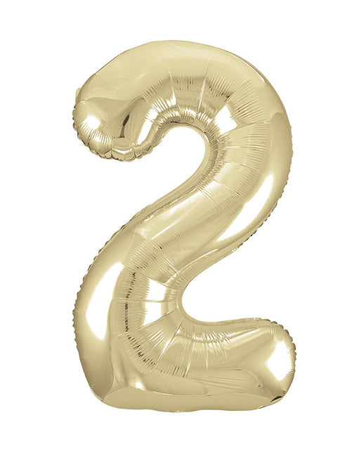 Balon z figurką na 2 lata złoty błyszczący pusty 86 cm