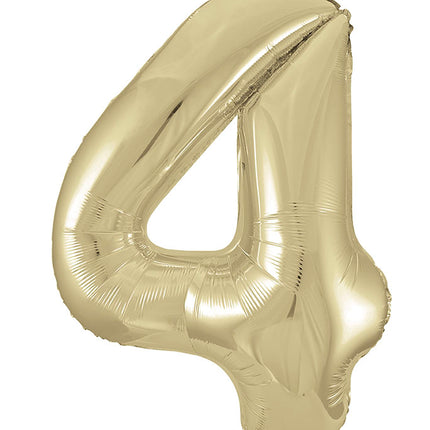 Balon foliowy na 4 urodziny złoty błyszczący pusty 86 cm