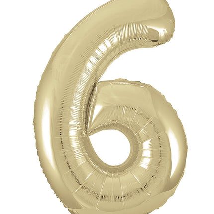 Balon z figurką na 6 lat złoty błyszczący pusty 86 cm