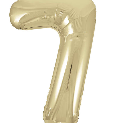 Balon foliowy na 7 lat złoty błyszczący pusty 86 cm