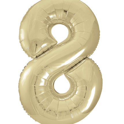 8-letni balon foliowy złoty błyszczący pusty 86 cm