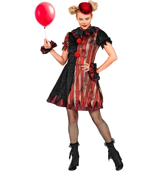 Sukienka „Wicked Clown” – czerwono-czarna, damska