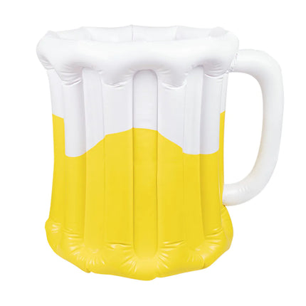Nadmuchiwany żółto-biały kufel do piwa 46 cm