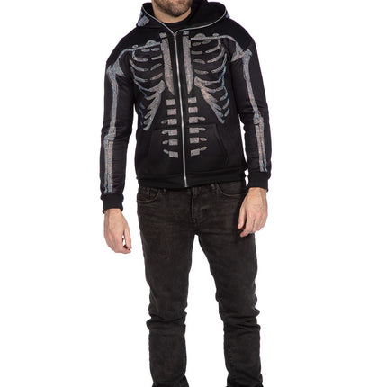 Czarna kamizelka męska Skeleton Strass