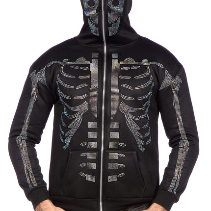 Czarna kamizelka męska Skeleton Strass