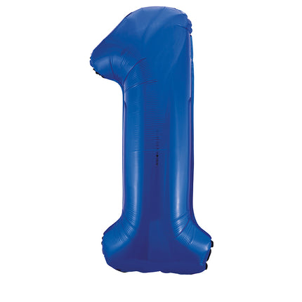 Balon z figurką na 1 rok Niebieski Pusty 86cm